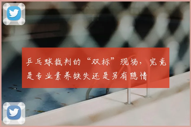 乒乓球裁判的“双标”现场，究竟是专业素养缺失还是另有隐情