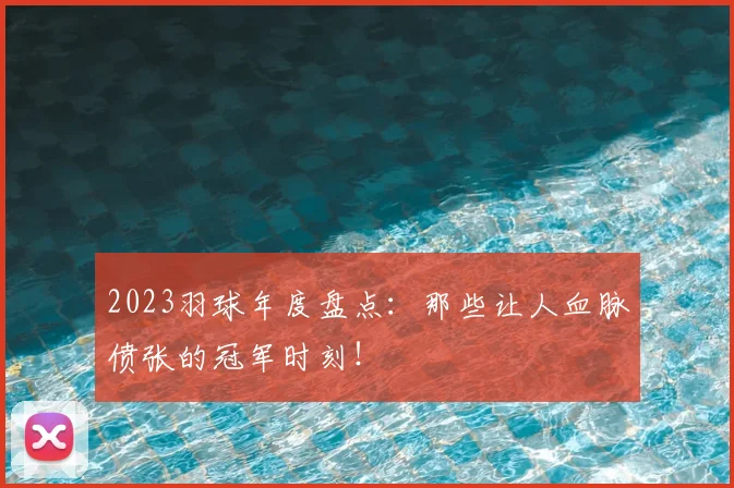2023羽球年度盘点：那些让人血脉偾张的冠军时刻！